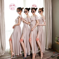 Light pink satin prom dress evening dress - Thumbnail 4