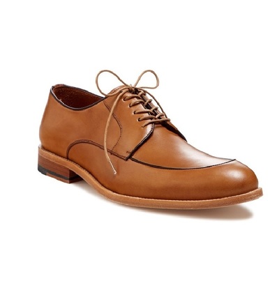 Handmade Men Apron Toe Shoes, Tan Derby Shoes, Leather Dress Formal Shoe
