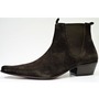 Handmade Pointed Toe Boots, Cuban Heel Boots For Men, Brown Suede Boots-2