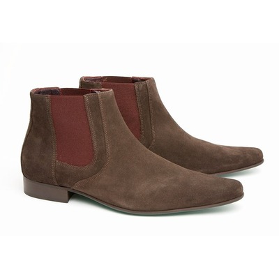 Handmade pointed toe boots, ankle boots for men, brown suede leather boot - Thumbnail 3