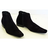 Handmade Pointed Toe Boots, Men Ankle Suede Boots, Side Zip Boots For - Thumbnail 4
