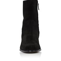 Handmade Black Leather Boots, Suede Side Zipper Boot, Long Leather Boots - Thumbnail 4