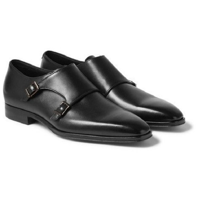 Handmade Men Monk Strap Shoes, Leather Shoes, Black Shoes, Formal Shoes
