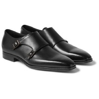 Handmade Men Monk Strap Shoes, Leather Shoes, Black Shoes, Formal Shoes - Thumbnail 1