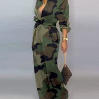 Fashion Casual Camouflage Graffiti High Waist Jumpsuit - Thumbnail 1