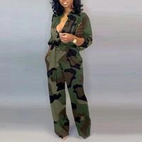 Fashion Casual Camouflage Graffiti High Waist Jumpsuit - Thumbnail 2