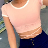 Round Neck Casual Short-Sleeved T-Shirt - Thumbnail 1