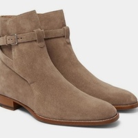  New Men's Handmade Jodhpur Beige Hiking Suede Boot - Thumbnail 1