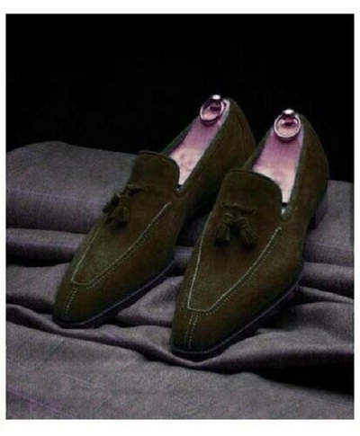 Handmade brown suede shoes, men loafer dress shoes, moccasin shoes for men