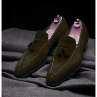Handmade brown suede shoes, men loafer dress shoes, moccasin shoes for men - Thumbnail 4