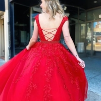 2020 Prom Dresses with Applique and Beading Long Prom Dresses 8th Graduation Dress School Dance Wedding Formal Dress - Thumbnail 1
