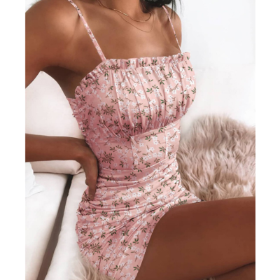 Sexy Slim Printing Sling High Waist Dress