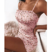 Sexy Slim Printing Sling High Waist Dress - Thumbnail 1