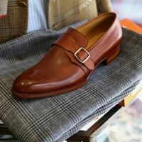 Handmade men dark brown monk strap business shoes for men, leather dress shoes - Thumbnail 4