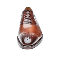 Handmade Men Two Tone Brown Pointed Brogue Toe Leather Shoes, Men Designer Shoe - Thumbnail 4