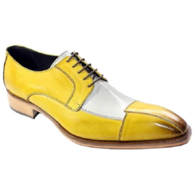 Mens Handmade Shoes Two Tone Leather Derby Lace Up Formal Dress Casual Boots New