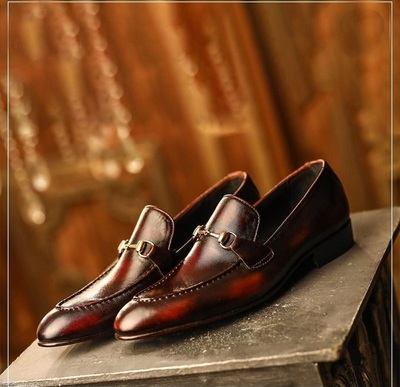 Handmade Men's Bespoke Brown Stylish Ankle Leather Shoes