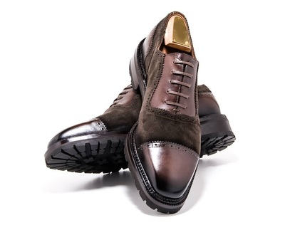 Handmade Men's Bespoke Brown Lace up Ankle Suede Leather Shoes