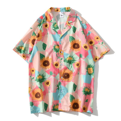 New ulzzang small daisy flower loose couple casual blouses