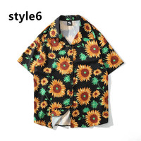 New ulzzang small daisy flower loose couple casual blouses - Thumbnail 6