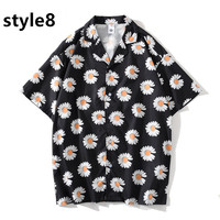 New ulzzang small daisy flower loose couple casual blouses - Thumbnail 7