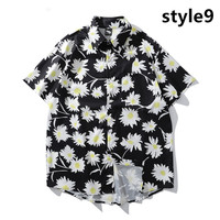 New ulzzang small daisy flower loose couple casual blouses - Thumbnail 9