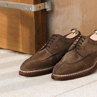 New Handmade Decent Camel Suede SplitToe Formal Men Shoes - Thumbnail 1