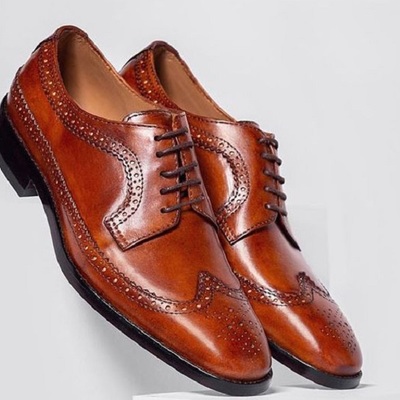 Handmade men's bespoke ankle lace up leather shoes - Thumbnail 3