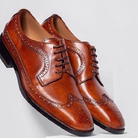 Handmade Men's Bespoke Ankle Lace up Leather Shoes - Thumbnail 4