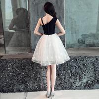Black and white short prom dress homecoming dress - Thumbnail 2