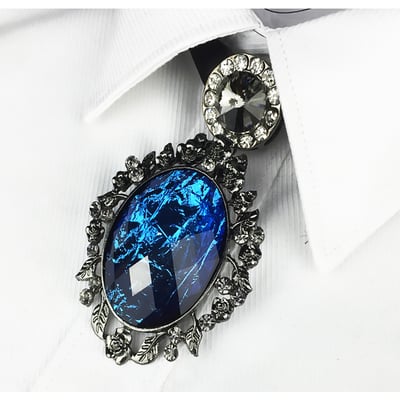 New classical metal men and women collar flower gem pendant stage polo tie personality bow tie