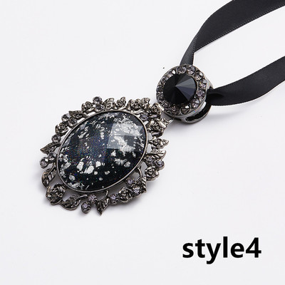 New classical metal men and women collar flower gem pendant stage polo tie personality bow tie