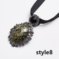 New classical metal men and women collar flower gem pendant stage polo tie personality bow tie - Thumbnail 6
