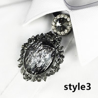 New classical metal men and women collar flower gem pendant stage polo tie personality bow tie - Thumbnail 8