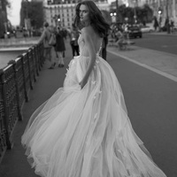 Sweet & Fairy Ball Gown Tulle One Shoulder Wedding Dresses with Butterfly - Thumbnail 3