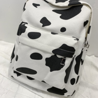Preppy Style Cow Print Backpack - Thumbnail 3