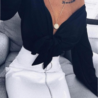 Sexy V-Neck Backless T-Shirt - Thumbnail 5