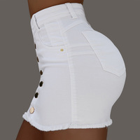 Solid Color Single Breasted Pocket Fashion Trend High Waist Denim Skirt - Thumbnail 3