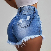 Women'S Ripped Sexy Denim Shorts - Thumbnail 1