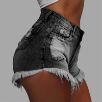 Women'S Ripped Sexy Denim Shorts - Thumbnail 2