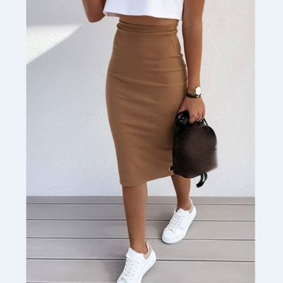 Solid color fashion package hip skirts