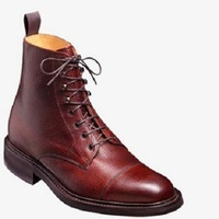 Handmade Men Genuine Leather Lace-Up Derby Toe Cap Ankle Marching Boot - Thumbnail 4