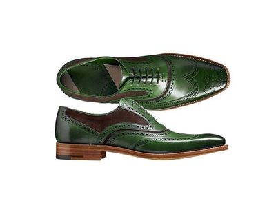 Men's Handmade Green & Brown Wing Tip Brogue Shoes, Leather & Suede Lace Up Shoe