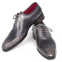 New Handmade Men's Gray Colour Lace Up Leather Shoes, Men Formal Brogue Shoes - Thumbnail 4