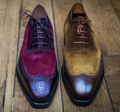  New Handmade Men Multi color Suede leather lace up shoes, Men's Shoes 2 PAIR HOT SALE