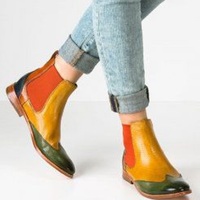 New Handmade Men’s Multi Color Boots, Leather Ankle High Chelsea Dress Slip On Boots - Thumbnail 1