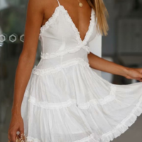 Sexy V-Neck Halter Princess Dress - Thumbnail 1