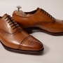 Handmade New Balmoral Oxfords Brown Leather Classic Brogue Captoe Formal Shoes-1