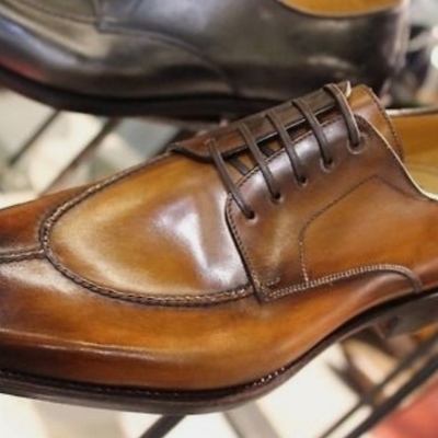 Mens stylish twotone leather split toe formal office lace up shoes - Thumbnail 2