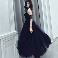 Black tulle tea length prom dress - Thumbnail 2